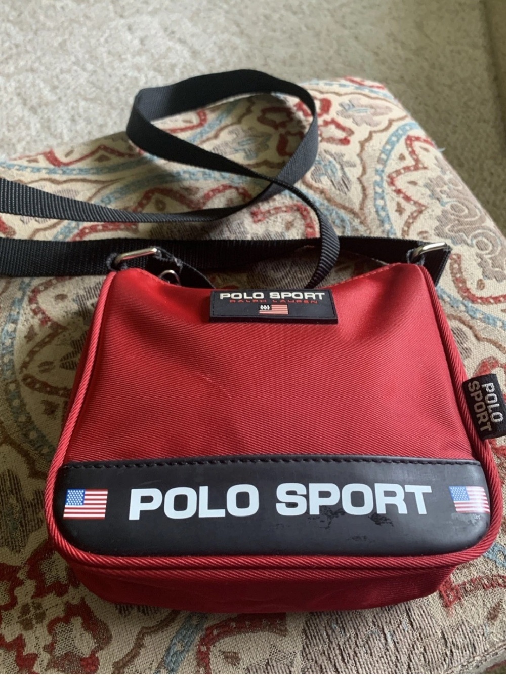 90s /00s Polo by Ralph Lauren Red Polo Sport Crossbody Messenger Bag